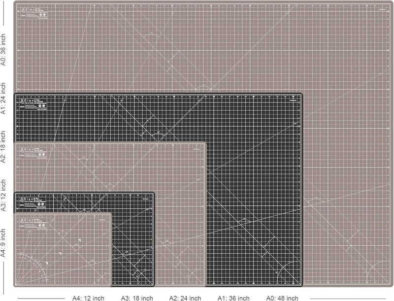 Elan Cutting Mat A3 Black & Taupe, Self Healing Cutting Mat 12x18 Inch, 5-Ply Craft Board Black, Hobby Board for Crafts 12x18 Inch - Image 5